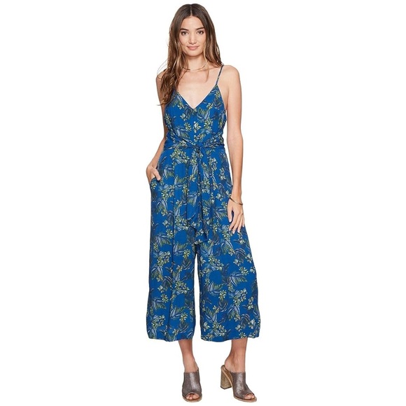 Free People Floral Romper Pants Blue Women’s Size 2 - Picture 16 of 16